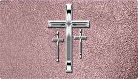 DNSEMP-C-517-SL-SH-OR Empire Corner Silver 3 Crosses Shim Orchid